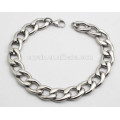 Metal steel womens silver chain bangle bracelet